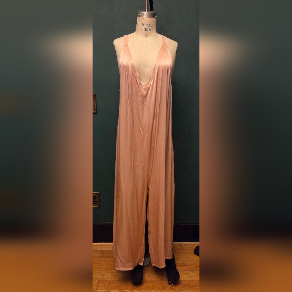 Lacausa Pink Satin Jumpsuit